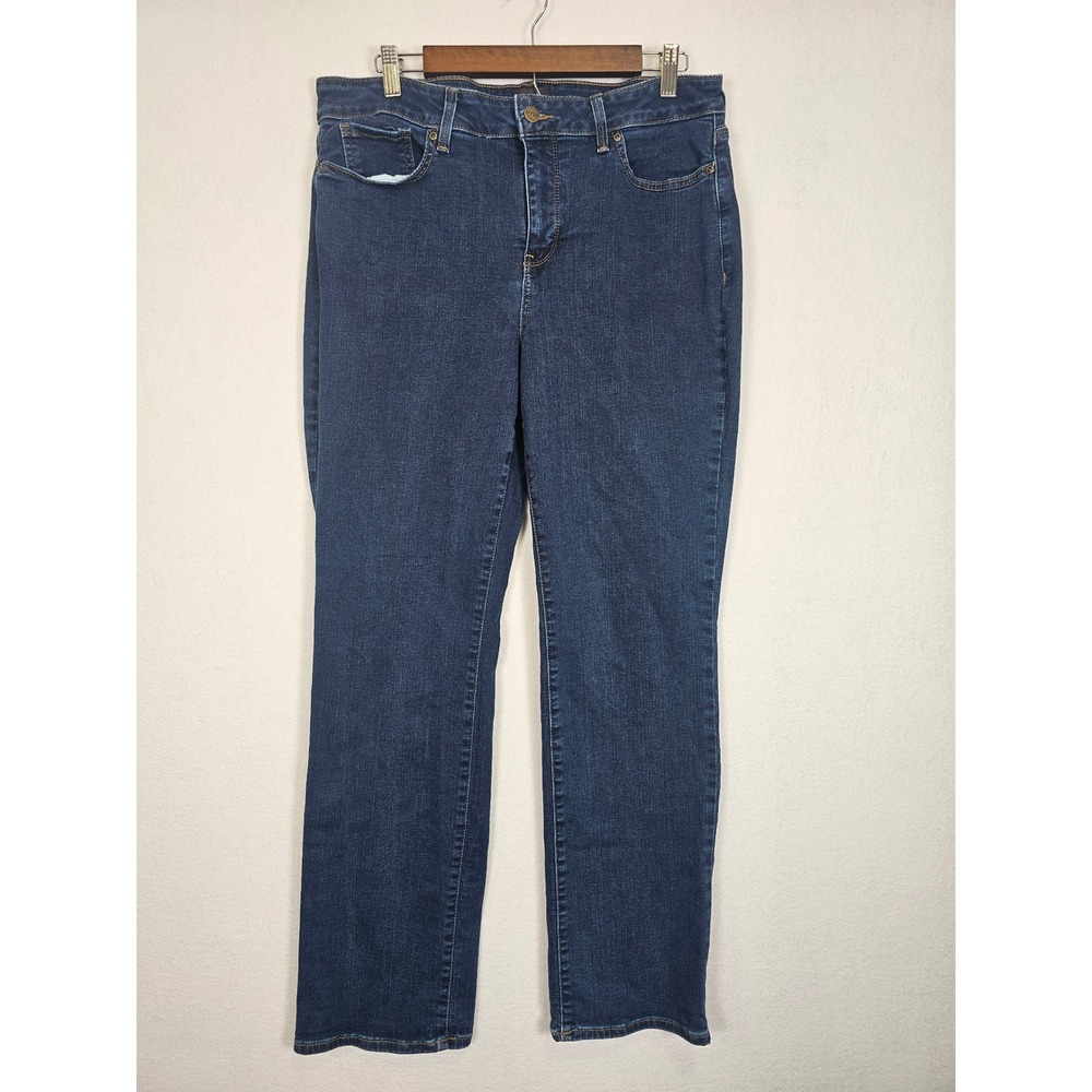 [Classic] NYDJ Marilyn Straight Jeans Womens 14 Blue Quinn Lift Tuck MPRIMS8517